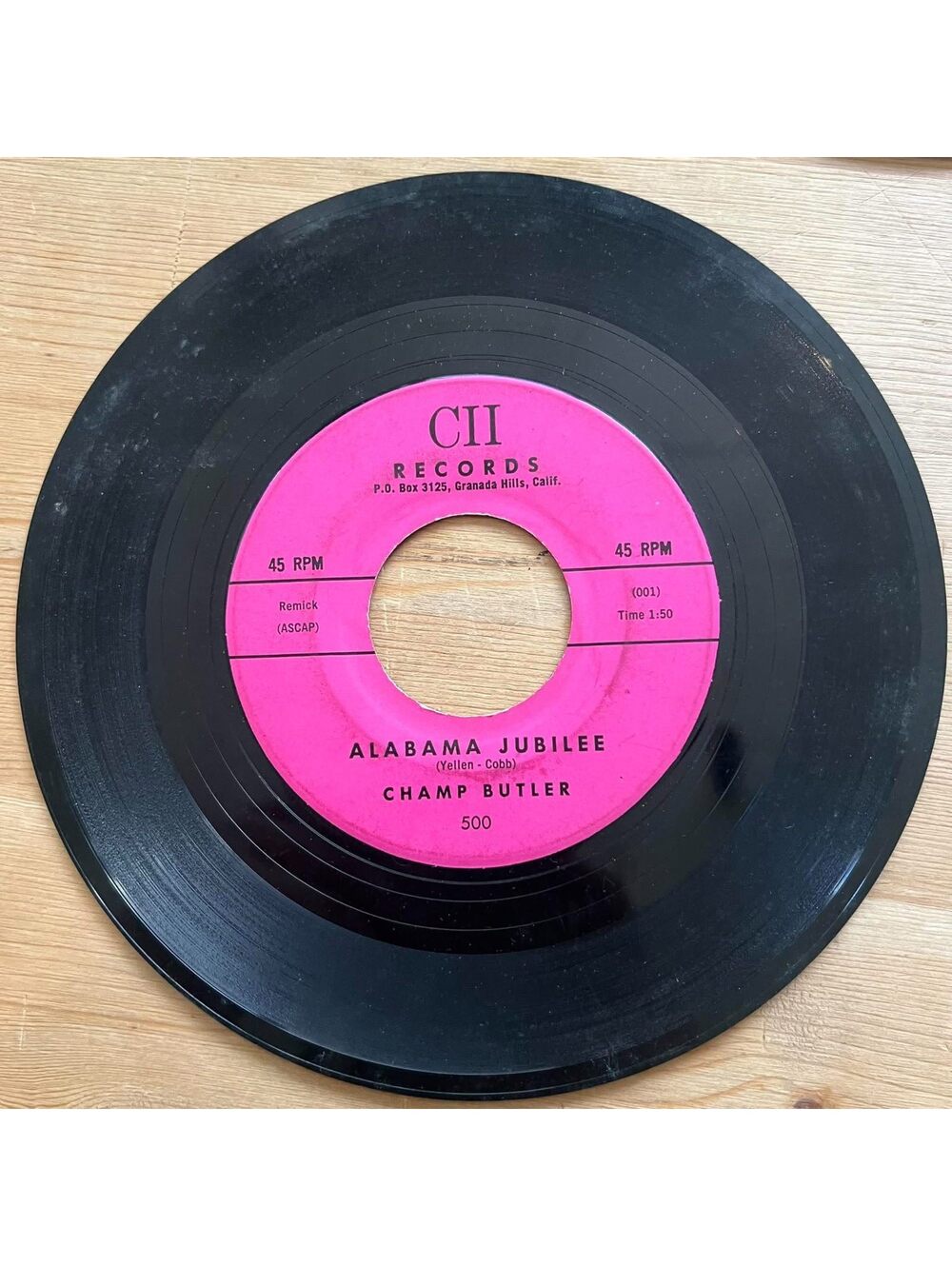 Champ Butler - Alabama Jubilee/Gonna get some Lovin' 45rpm VG+ R19